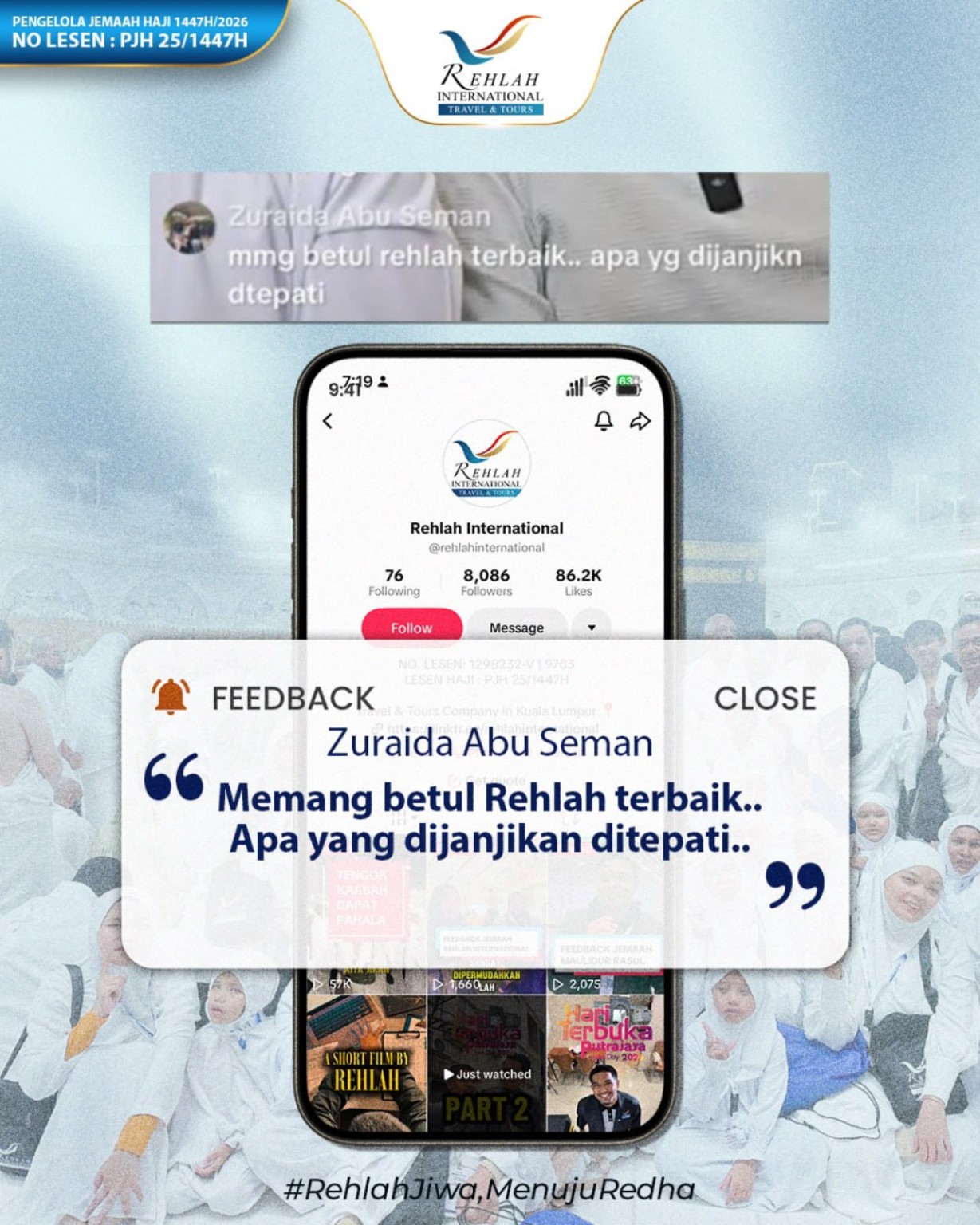 Poster testimoni jemaah REHLAH 5