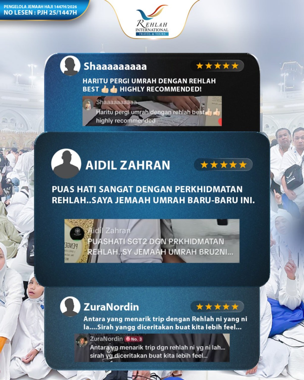 Poster testimoni jemaah REHLAH 7